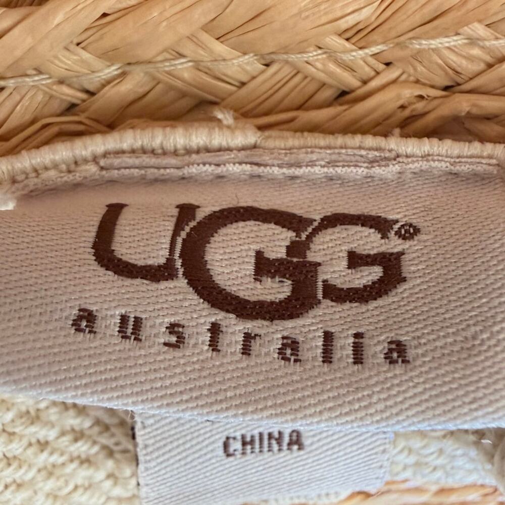 UGG Australia Wide Brim 100% Rafia Cottagecore Garden Hat - Picture 7 of 9